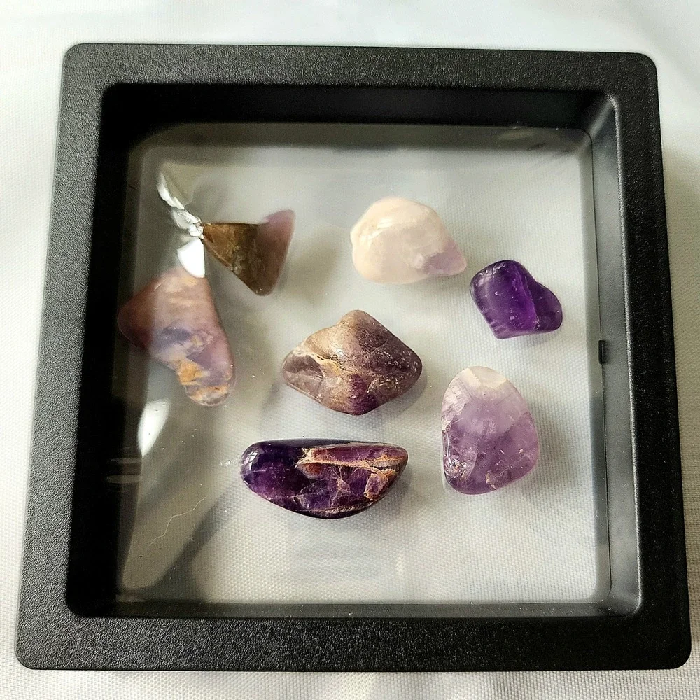 Amethyst‎ Crystal Set Healing Stones Gemstones Display Polished Tumbled Stones